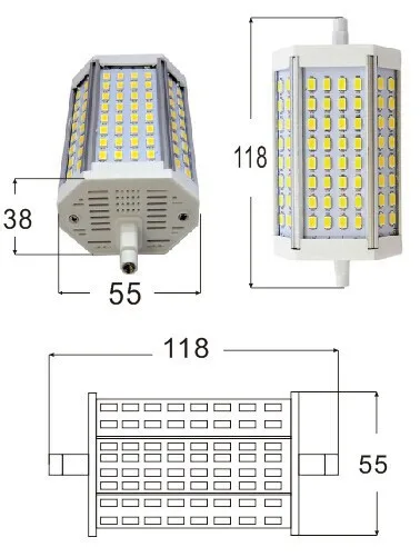 118 мм светодиодный R7S светильник 25W SMD5630 2600LM J118 RX7S потолочный 25 Вт заменить 250