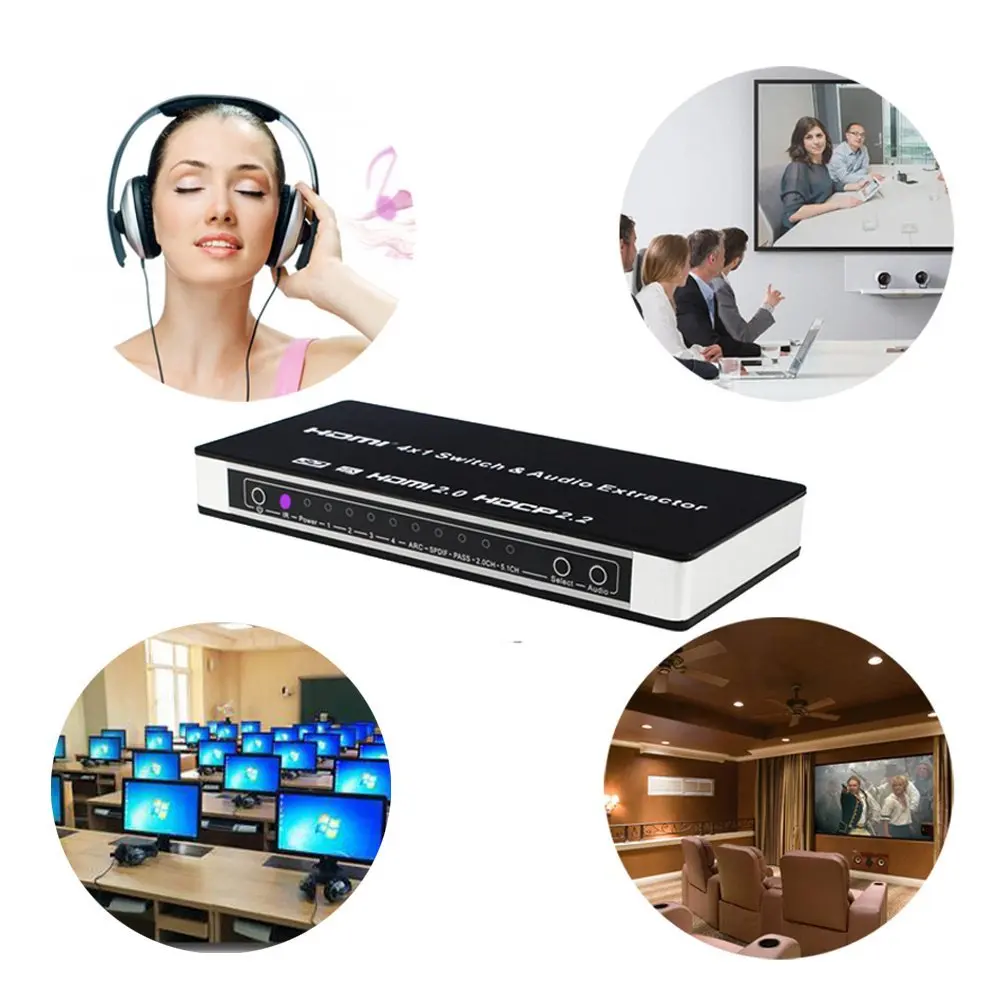 PUZHIJIE 4K2K HDMI переключатель поддерживает 5x1 4x1 порты и ИК-пульт дистанционного