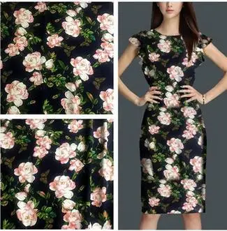 60 S Хорошее качество цветок печатных вискоза ткань для одежды швейные Фантазии