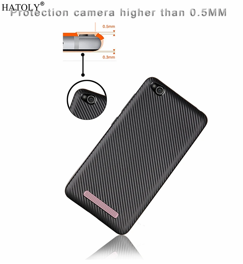 HATOLY For Fundas Xiaomi Redmi 4A Case Ultra-thin Soft TPU Carbon Fiber Back Cover for |