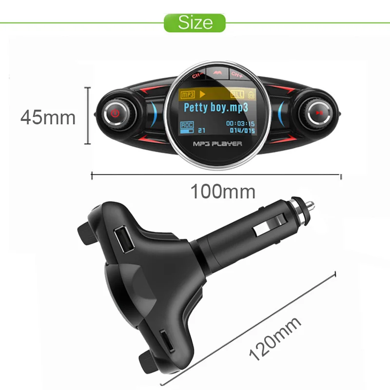 Мини mp3 плеер JINSERTA BT4.0 с FM передатчиком светодиодный экран гарнитура TF карта USB