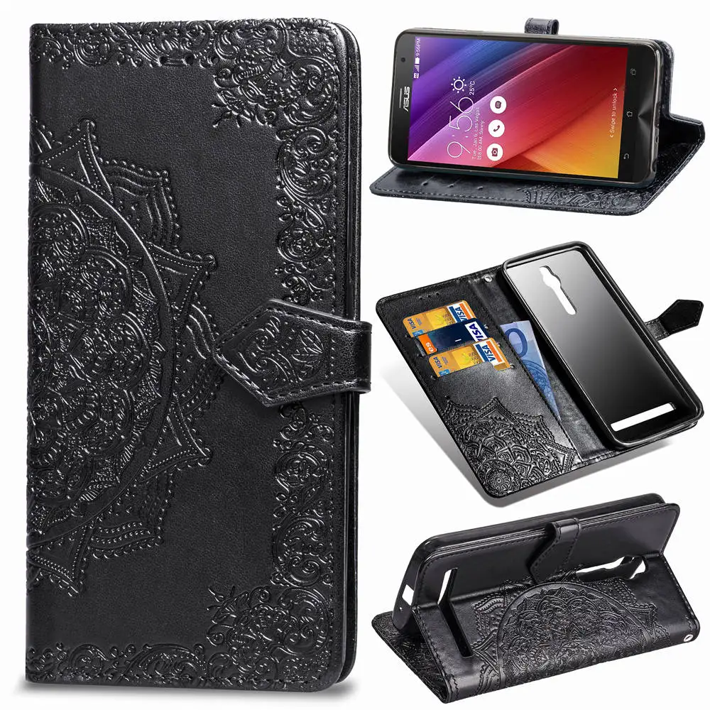 Кожаный чехол бумажник с откидной крышкой для Asus Zenfone 2 Laser ZE550KL ZE551KL 5 Lite 5Q ZC600KL 5Z