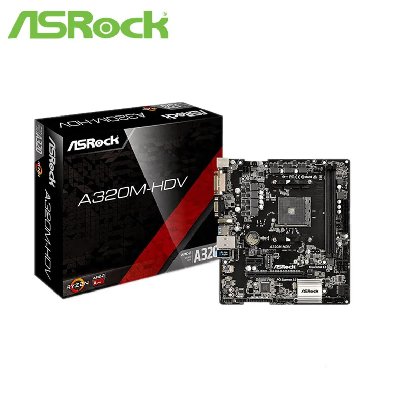 Полный Новый чипсет ASROCK AMD A320 интерфейс AM4 материнская плата для настольного ПК с