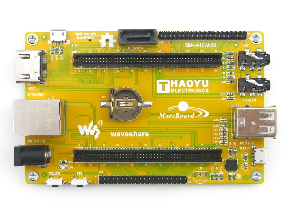 MarsBoard A20 Lite Мини ПК Allwinner двухъядерный ARM Cortex A7 Mali-400 GPU гибкий дизайн 1 ГБ DDR3 8 Гб Nand