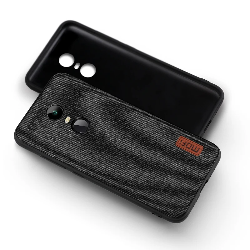 Чехол для xiaomi redmi 5 plus, чехол для MOFI xiaomi redmi 5, задний тканевый чехол для redmi 5 P, полный защитный чехол для redmi 5 plus, матовый чехол - Цвет: Black