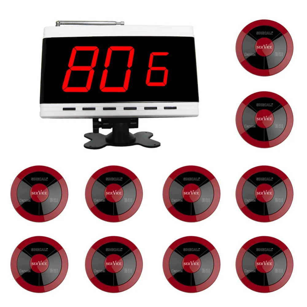 Беспроводная система вызова официанта singcallter трехкнопочный пейджер 360 градусов