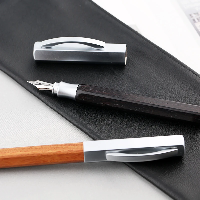 

NEW Moonman Hexagonal Black Wood Fountain Pen Iridium EF/F/Small Bent Nib Optional Advanced Office Business Writing Gift