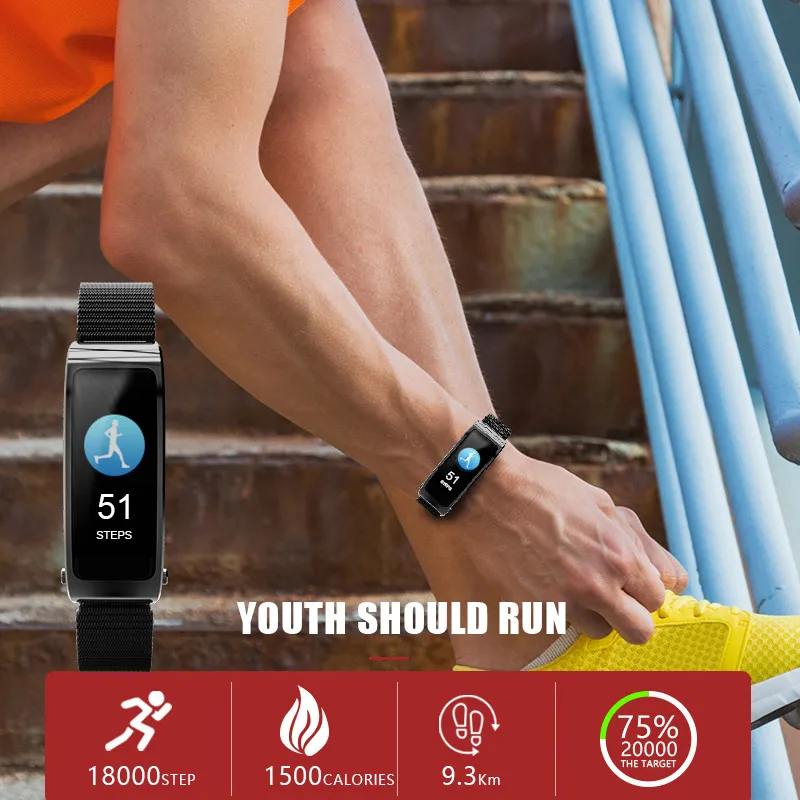 AMYNIKEER smart band Y5 Фитнес браслет Поддержка вызовов сердечный ритм измерять кровяное давление оксиметр музыка функциональные смарт-браслет
