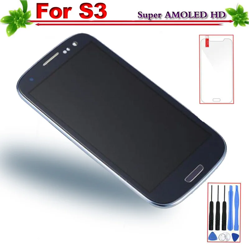 Супер AMOLED для Samsung Galaxy S3 i9300 i9301 i9305 ЖК дисплей сенсорный экран дигитайзер полная