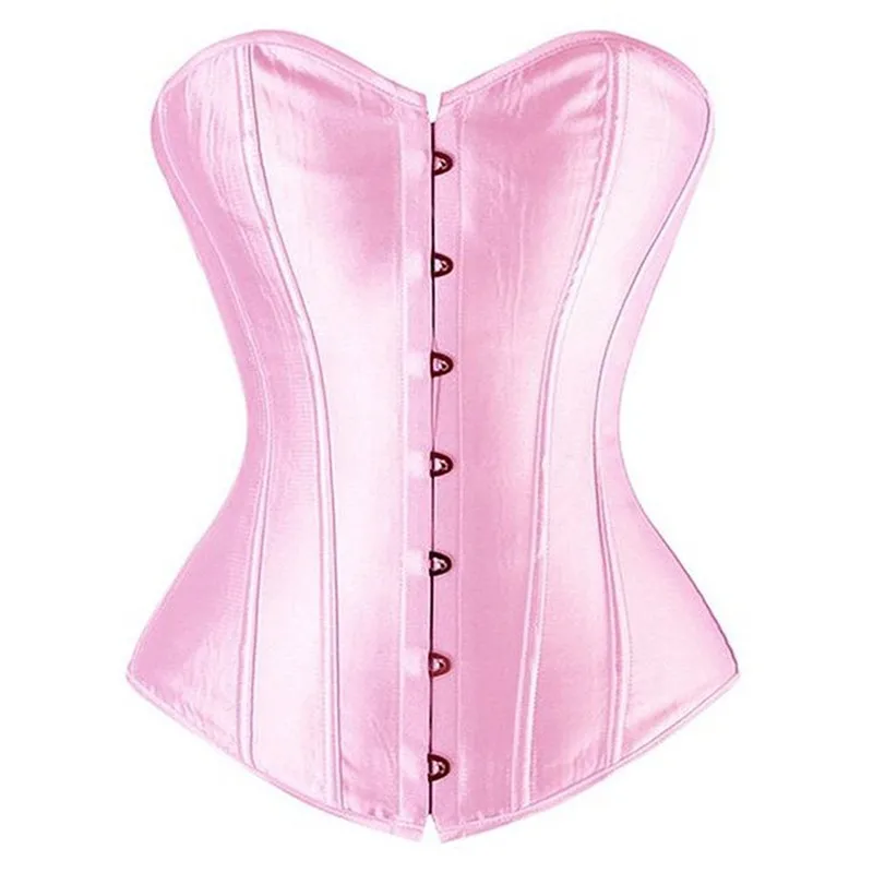 808pink Атласные корсеты и бюстье высшего размера плюс Сексуальное белье готическое корсеты для Женщин Парчи Бурлеск костюмы бодишейпер - Цвет: 808pink