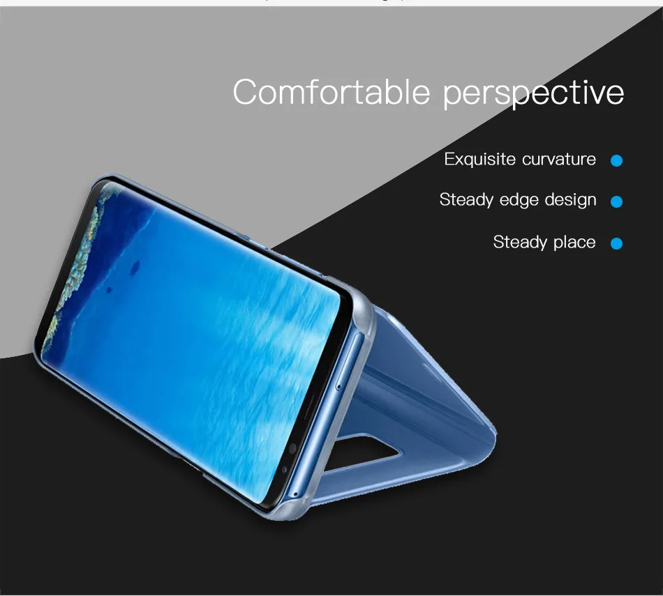 Зеркальная поверхность для Samsung S8 Plus S6 S7 Edge S9 чехол с откидной подставкой чехлы Note5