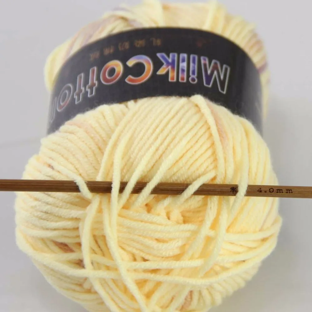 Multi Color 4Skeinsx50g Soft Cotton Wool DIY Socks Scarf Knitwear Wrap Kraft yarn Orange yellow 2075-13 | Дом и сад