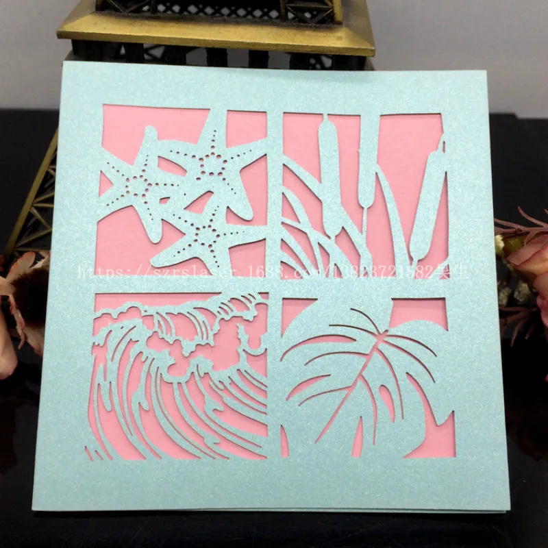 Лазерная резка пятиконечная звезда поздравительные открытки День Святого