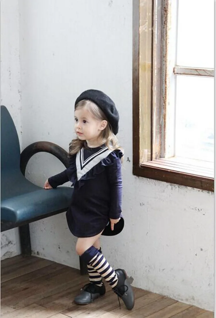 LSK Высокое Качество Вмс Стиль Воротник Девушки Длинные Обирали T рубашки Зимний