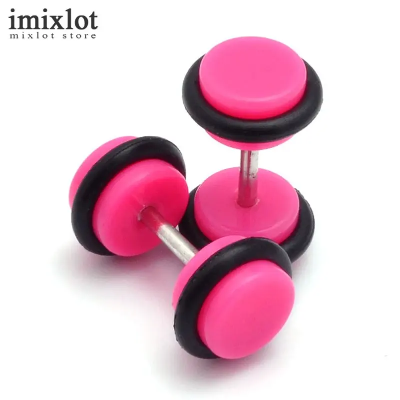 2 PCS Stainless Steel Colorful Fake Cheater Ear Plug Gauge Illusion Women Men Punk Style Body Pierceing Jewelry Accessories | Украшения и
