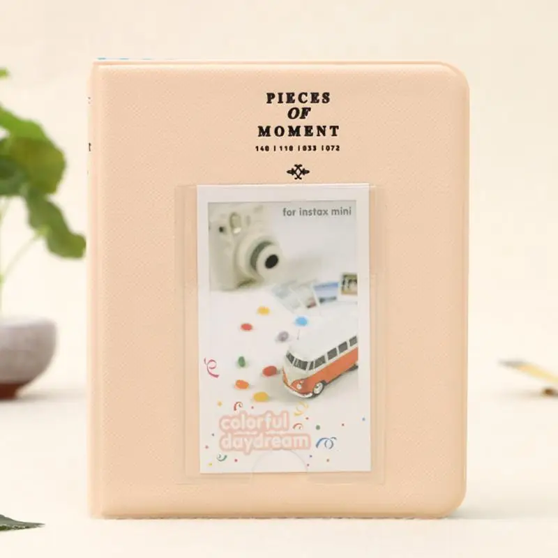 Прямая 64 отделения Мини Размер фотоальбом для Instax Mini 7s 8 25 50s 90 имя карты Кредитная карта - Цвет: Beige