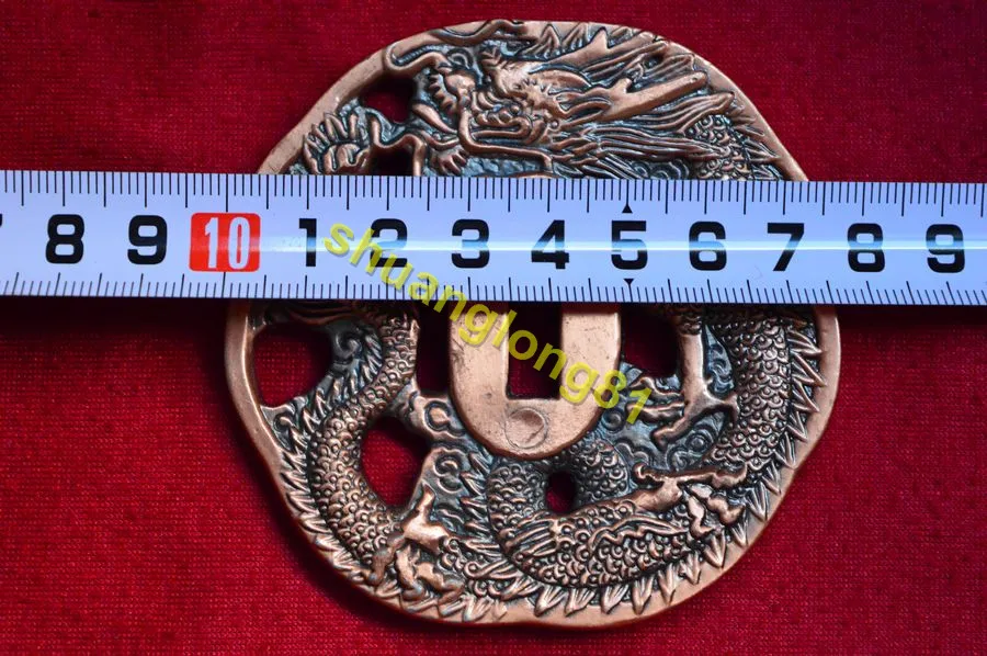 Wondefuul Дракон японский сплав Guard Tsuba для самурая Катана Меч Нож Wakizashi ручной