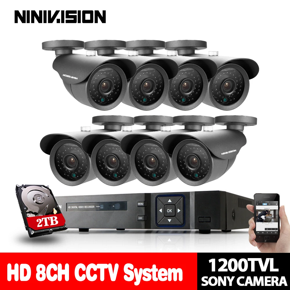 Система видеонаблюдения беспроводная HDMI 1080P 3G 8 каналов 1080P|kit slim|kit dvrkit train |