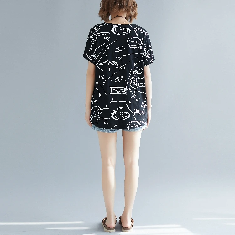 Женская футболка размера плюс 4XL 5XL 6XL, летняя Новинка, хлопковая Футболка с рукавом летучая мышь, Повседневная Свободная футболка большого размера с буквенным принтом, женская футболка