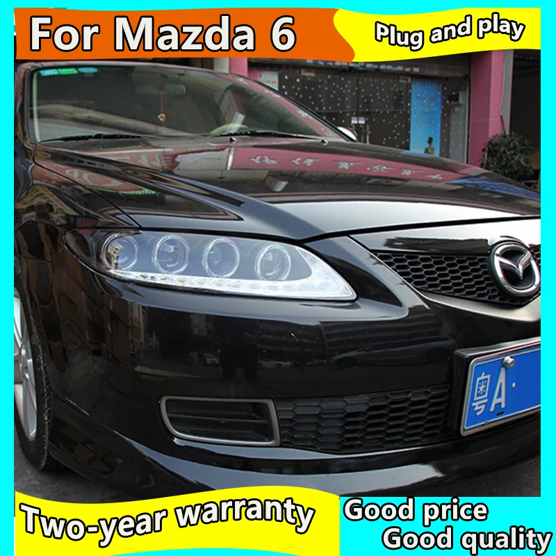 Автостайлинг для Mazda 6 фар 2004 2013 Mazda6 светодиодный ные фары ангельские глазки DRL