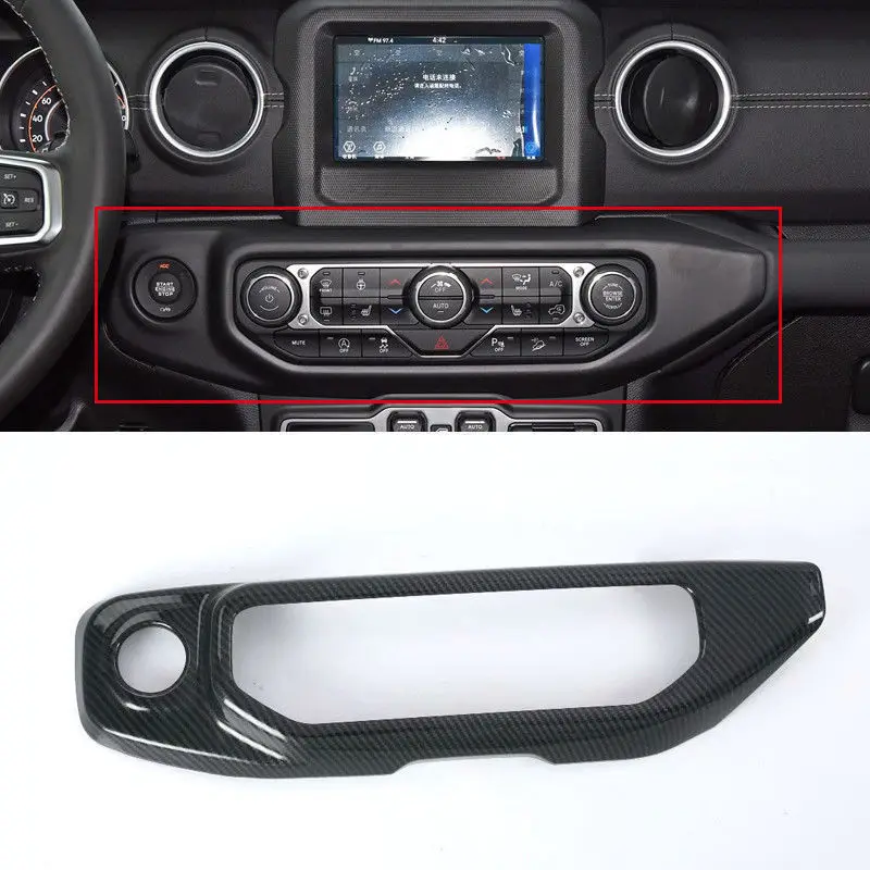 

new Carbon Fiber Look Console Panel Air Switch Cover for Jeep Wrangler JL 2018 2019 left hand drive cars