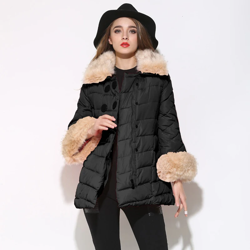 2016 Зима Толстые Женщины Парки Женские Зимние Куртки И Пальто Мода Меховой