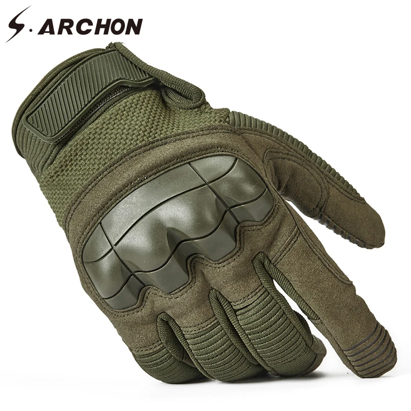 

S.ARCHON Military Combat Tactical Full Finger Gloves Men Knuckles Shell Protect Paintball Mitten Special Forces SWAT Army Gloves