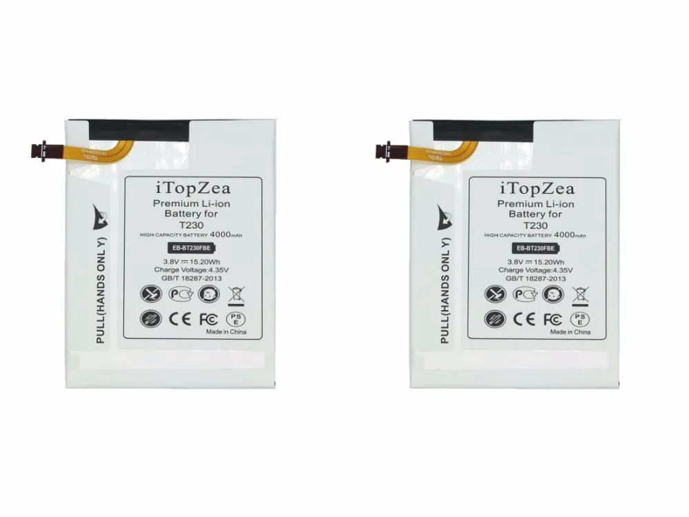 ITopZea 2 шт. 4000 мА/ч EB BT230FBE запасная батарея для Samsung Galaxy Tab 4 7 0 &quotУголок T230 T231 T235 SM