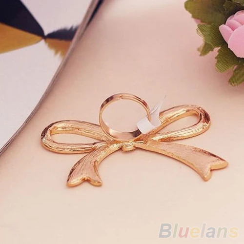 Hot Adjustable Fashion Gold-color Crystal Rhinestone Bowknot Ring Nice Gift Style 7FNE BDFN | Украшения и аксессуары