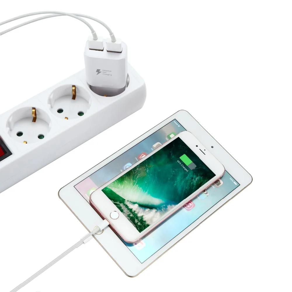 Двойное USB быстрое зарядное устройство для мобильного телефона EU/US штепсельная