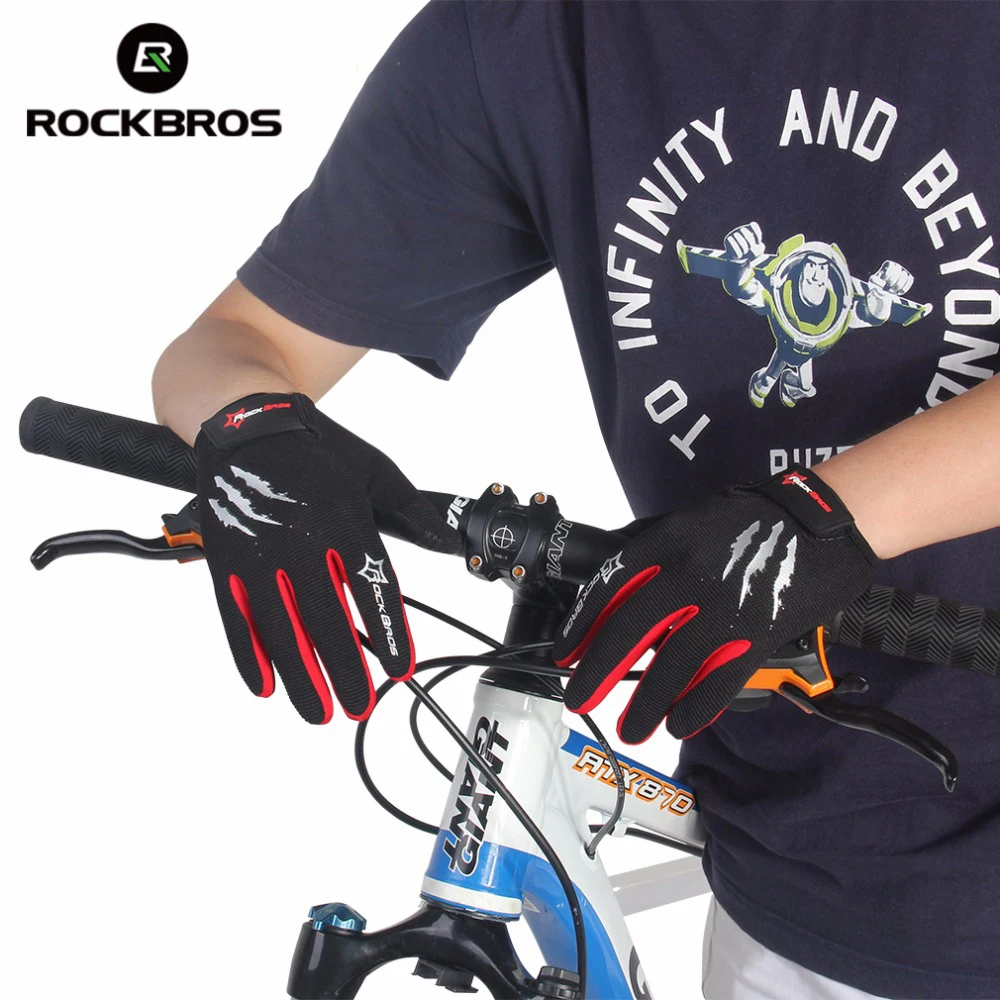 RockBros Зимние перчатки для велоспорта с длинным пальцем Mtb теплые перчатки для сенсорного экрана на полный палец ветрозащитные перчатки для мужчин Аксессуары для велосипеда