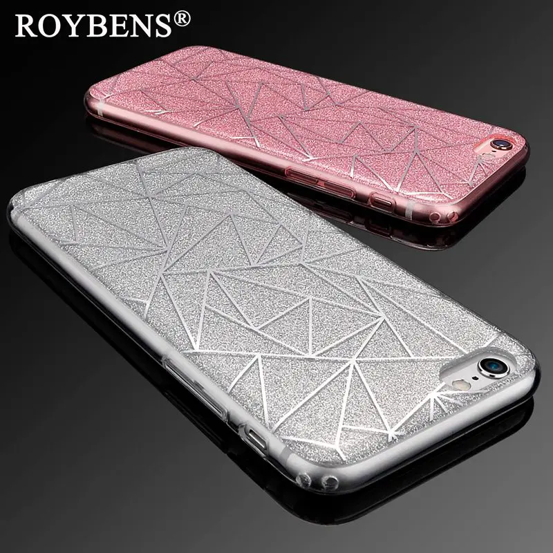 Roybens для чехла iPhone 5S роскошный блестящий песчаник блеск мягкий чехол 5 SE