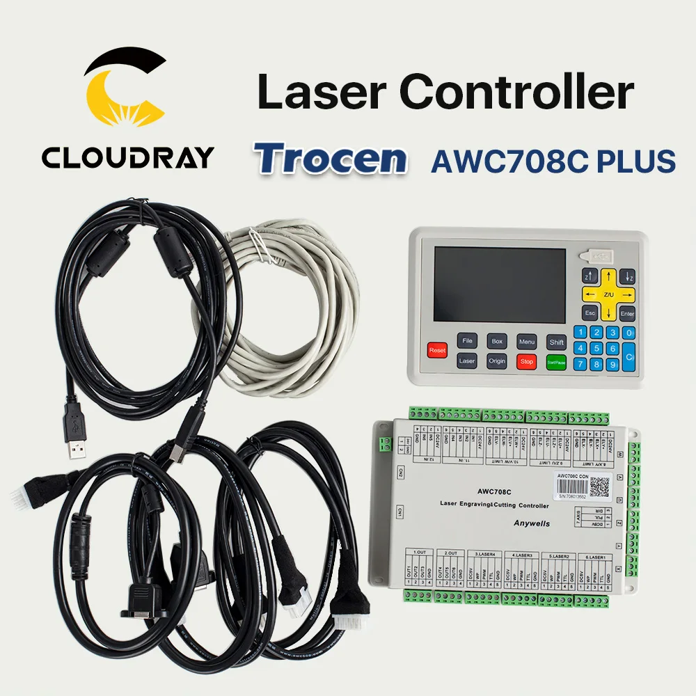 Лазерный контроллер Cloudray Trocen Anywells AWC708C PLUS Co2 система для лазерной резки гравер