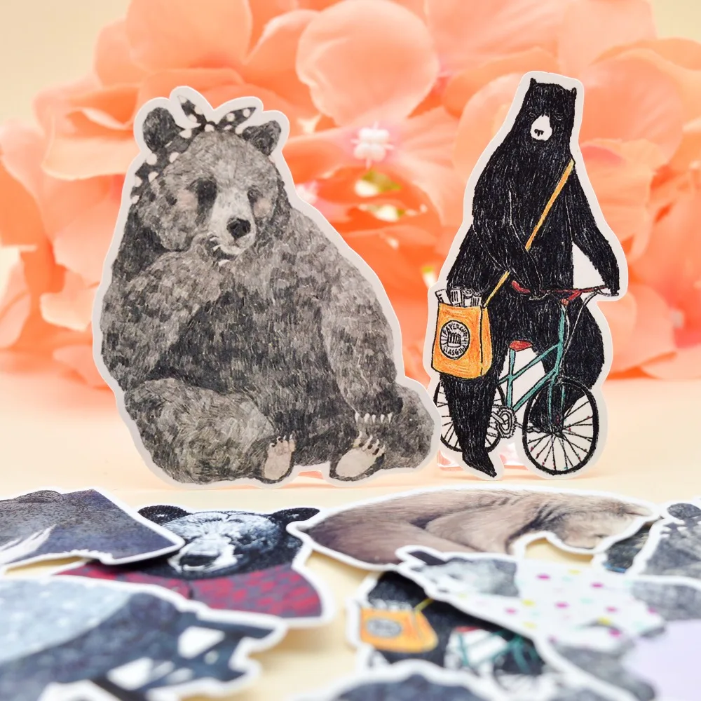 22 шт. ручной рисунок Kawaii наклейка с медведем DIY Ручная Подарочная сумка уплотнение kawaii декоративная клейкая лента дневник канцелярские принадлежности