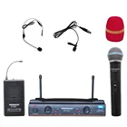 Двухканальный микрофон Freeboss KU-22H UHF, профессиональная беспроводная гарнитура для караоке с лацканами и ручным микрофоном