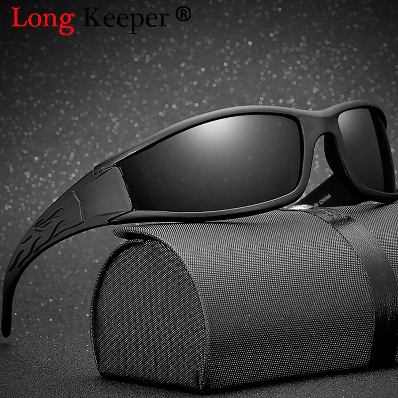 

Long Keeper Mens Polarized Sunglasses Men Driving Mirrors Coating Points Black Frame Eyewear Male Sun Glasses UV400 Gafas De Sol