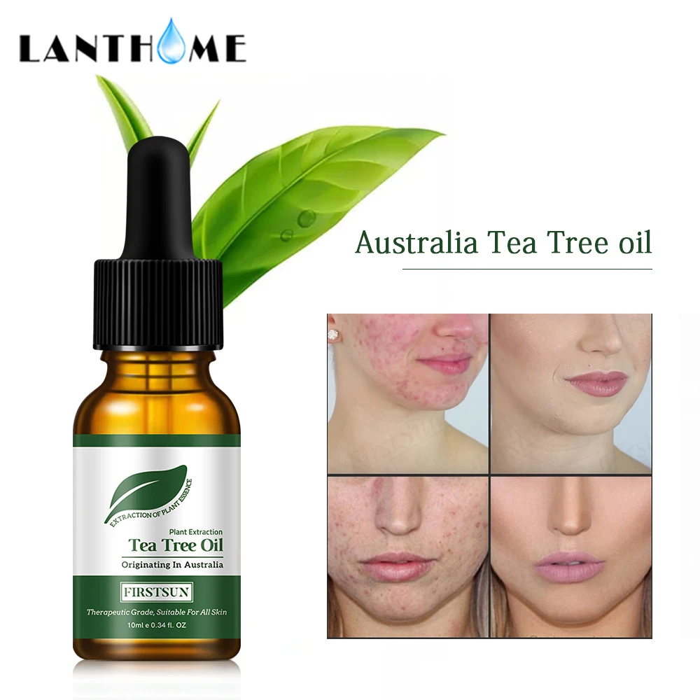 

100% Tea Tree Pure Essential Oil Face Care Skin Acne Treatment Oil Anti Scar Spots Shrink Pores Face Oil Anti-inflammatory 10ml