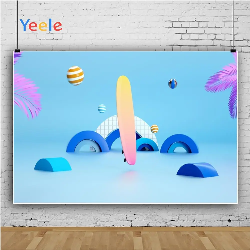 Yeele Blue Gradient Arch Pattern Surfboard Summer Photography Backgrounds Customized Photographic Backdrops for Photo Studio | Электроника