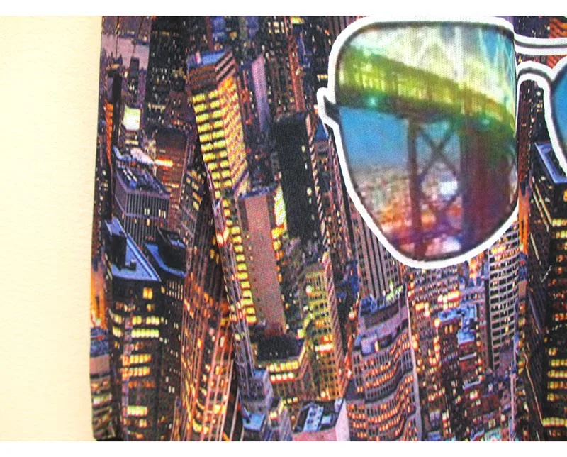 Пуловер с принтом никогда не спящего города Женские Модные Дизайнерские