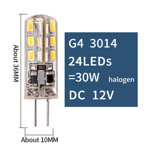G4 3014 24LED DC12V Светодиодный G4 G9 E14 лампа с затемнением AC DC 12V 220V 3W 6W 9W COB SMD Замена галогенного освещения прожектора люстра Bombillas - Испускаемый цвет: G4 3014 24LED DC12V
