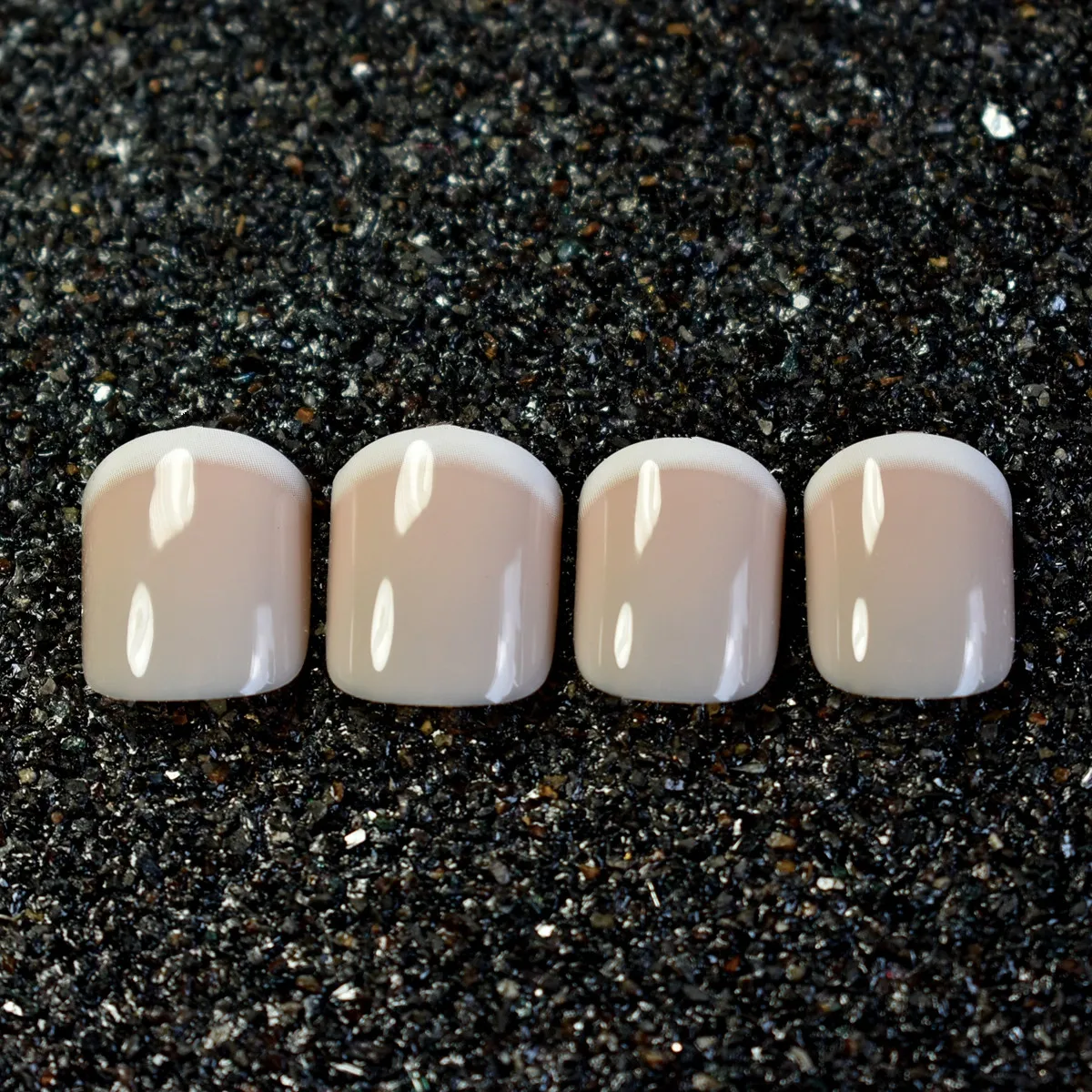 

Artificial Fake Nail Tips Natural French Short Nails Beige Natural False Nails Press On Nail Daily Style Z448