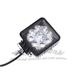 wholesale 9LED 27W Square universal Spotlight daytime running light 12-24V high power LED white color in free shipping | Автомобили и