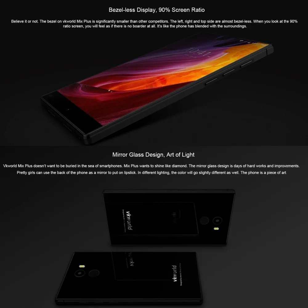 Vkworld Mix Plus 5.5 Inch Full Screen 4G Android 7.0 Smartphone 3GB RAM 32GB ROM MTK6737 Quad Core 2850mAh Fingerprint Cellphone | Мобильные
