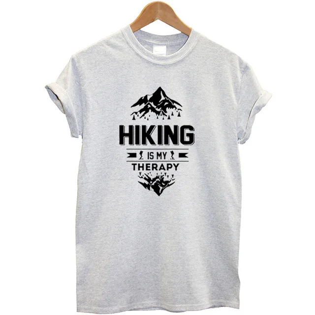 Hiking is my therapy женские летние топы 2019 летняя футболка с короткими рукавами и круглым