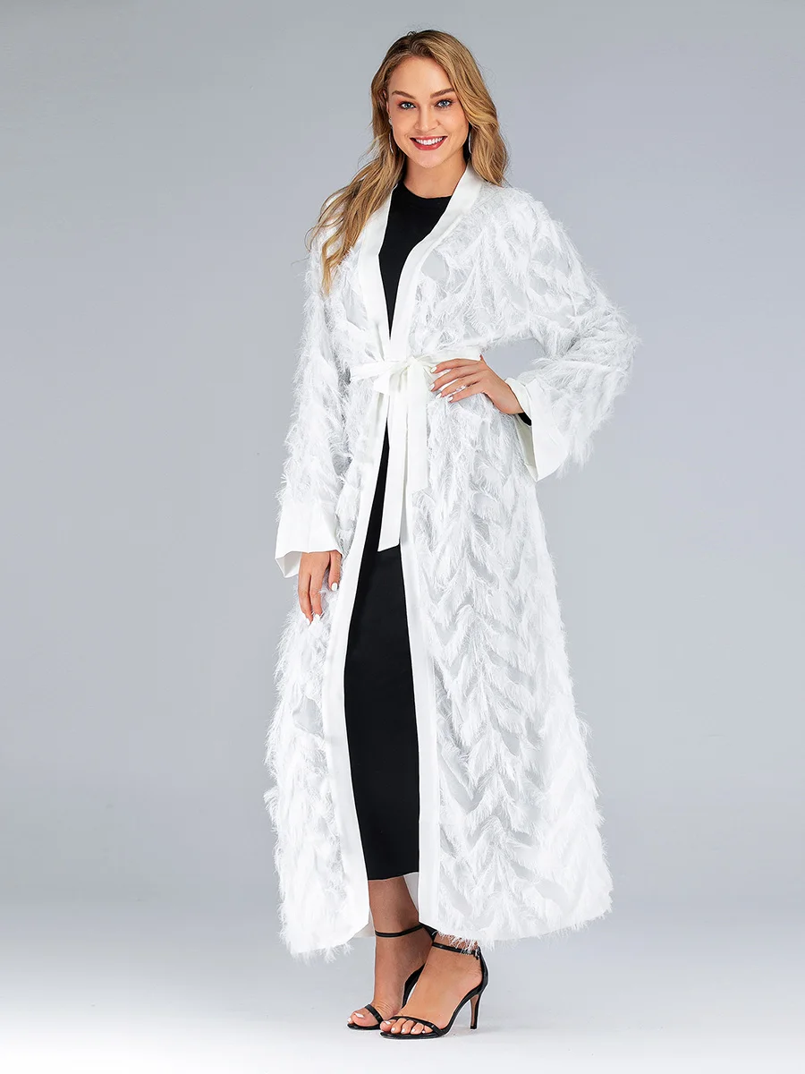 Женское кимоно Кафтан Abaya мусульманский кардиган в Дубае платье хиджаб Абая для