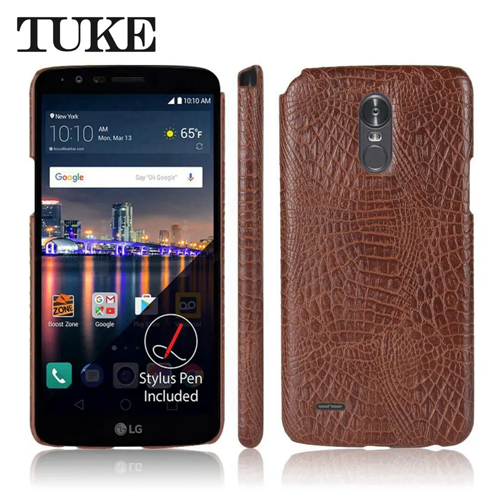 Крокодиловый Чехол TUKE для LG Stylus 3 Жесткий из поликарбоната кожаный чехол Stylus3 M400