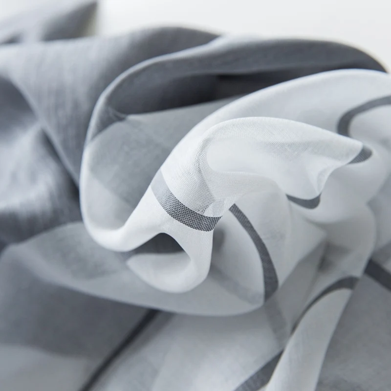 Занавески на окна с цветочным принтом тюлевые простые драпировки из тонкой ткани