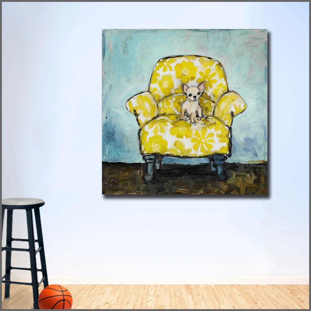 

Fashion Modern Printed Dog Allowed In Abstract Art Oil Painting Poster Print Canvas Wall Picture for Living Room Unframed