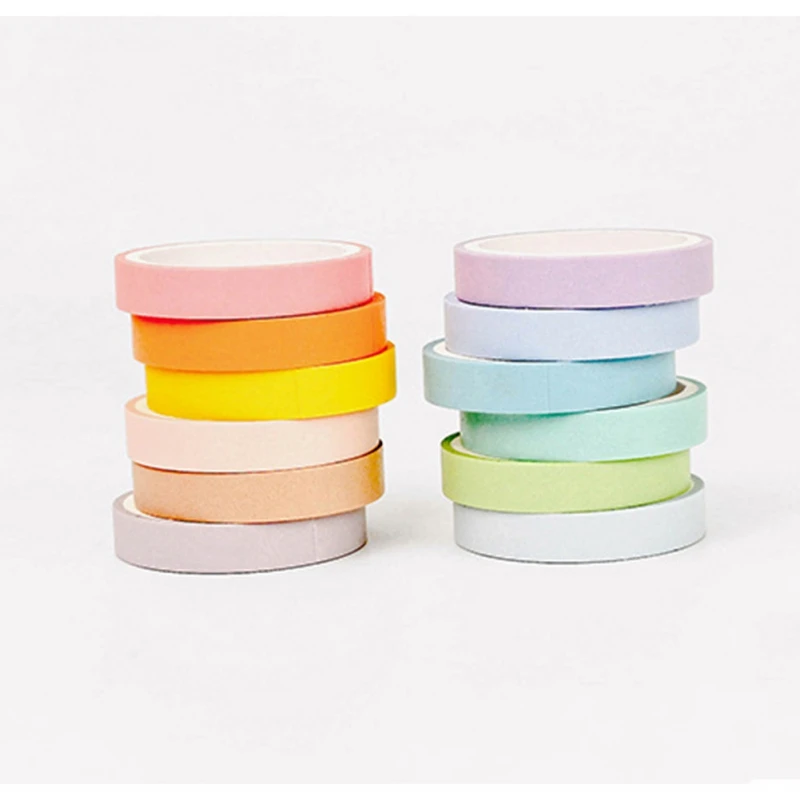 12PCS Washi Tape Paper Planner Masking Decorative Multiple Colour Set Stationery Generous Scrapbooking Stickers | Дом и сад