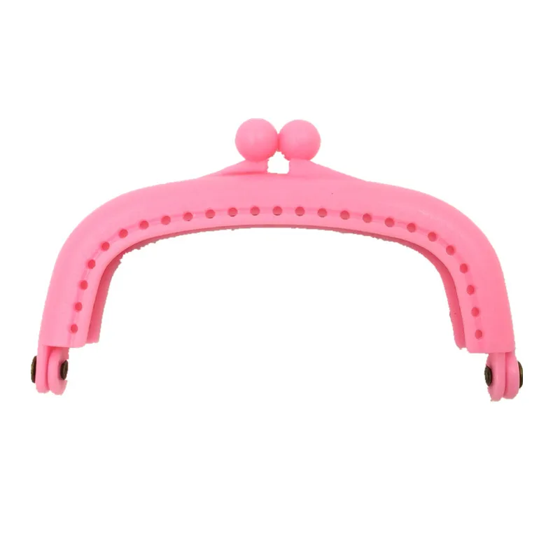 

25Pcs Kiss Clasps Lock Plastic Arch Frame Clutch Lovely Pink For Fashion Coin Purse Handbags Handle DIY Accessories 8.5x5cm